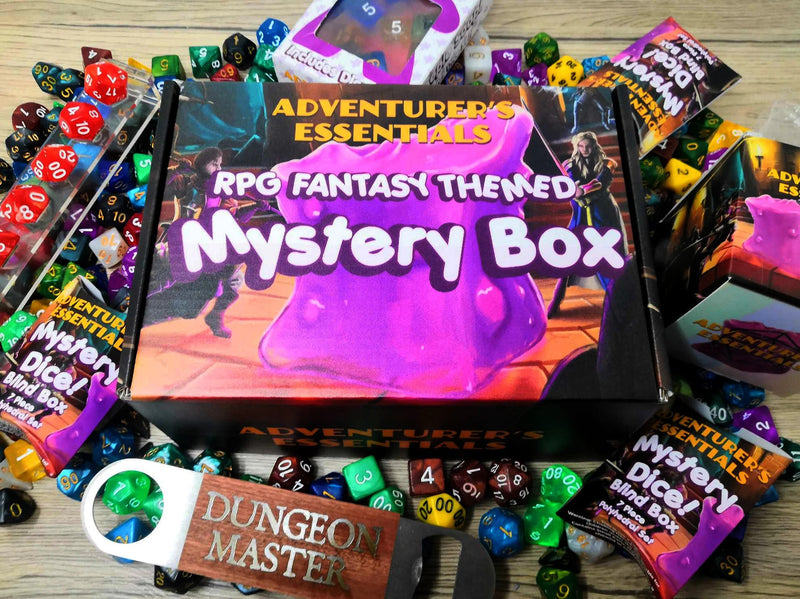 Mystery Box - DnD & RPG Themed Mystery Box! - Gift Box / Dice Set /  Miniatures / Dice Display / Soaps!